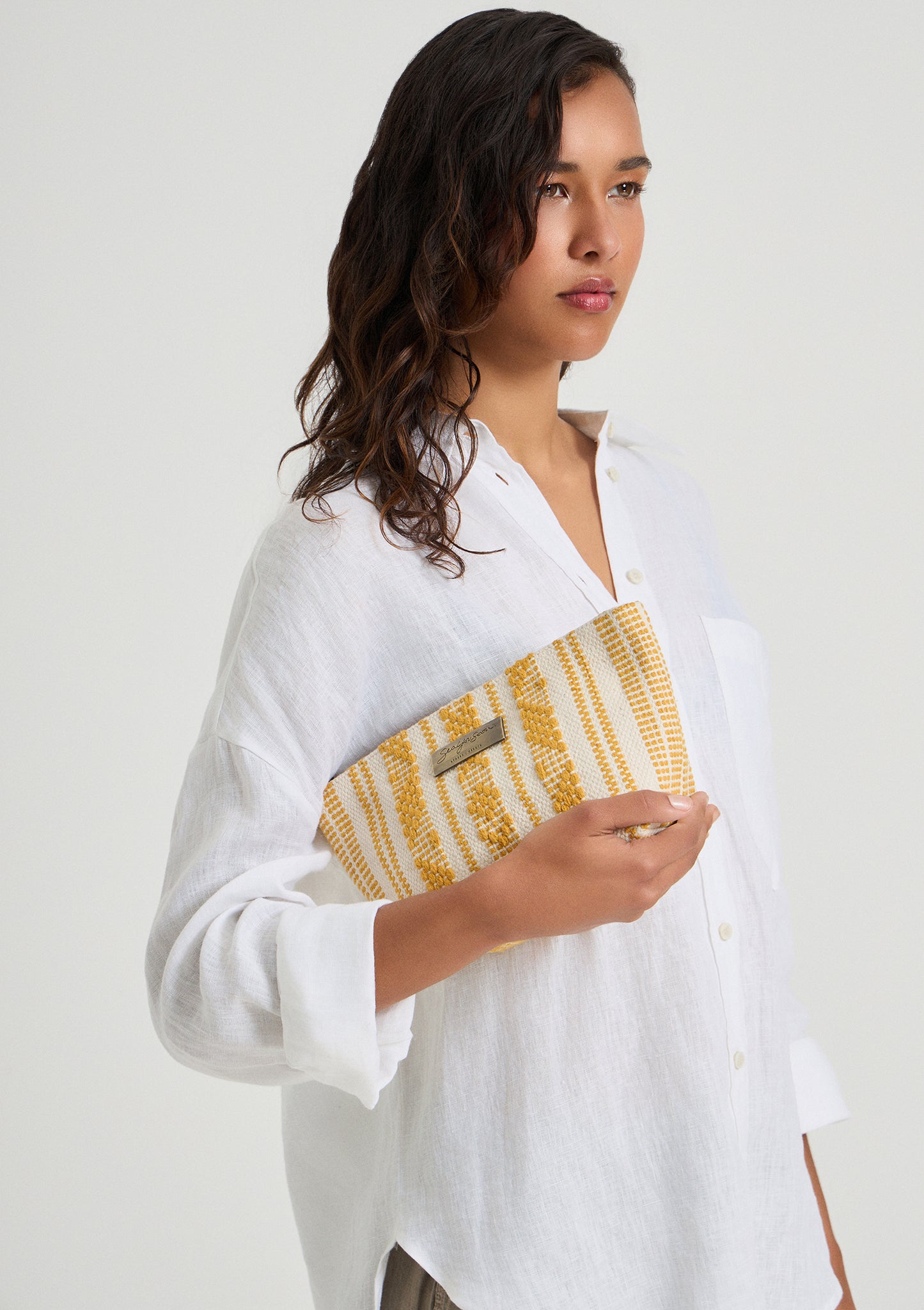 Velassaru Mini-Clutch in Senfgelb / Vorbestellung